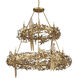 Aviary 12 Light 43.25 inch Swedish Gold Two-Tier Chandelier Ceiling Light