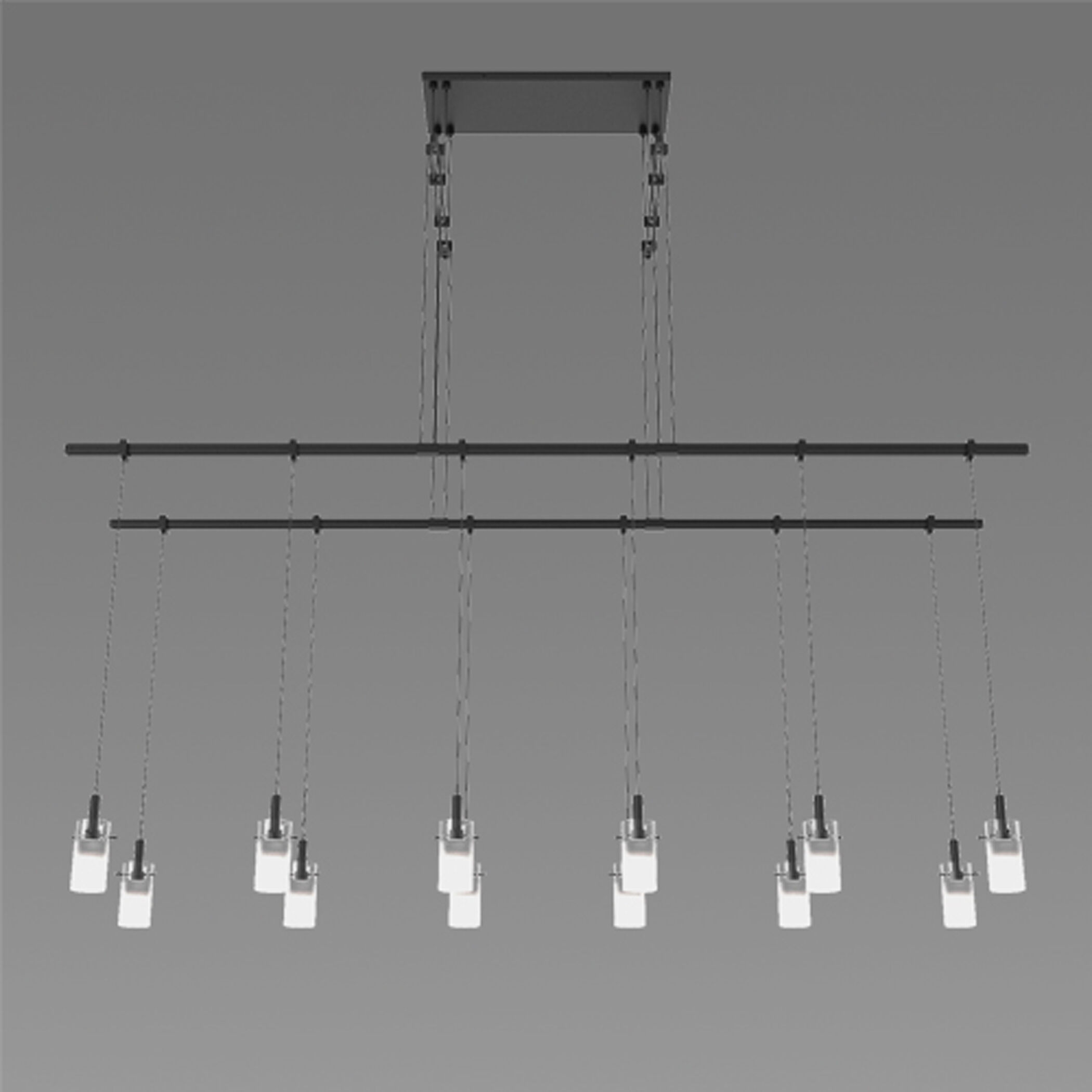 Suspenders LED 48 inch Satin Black Pendant Ceiling Light