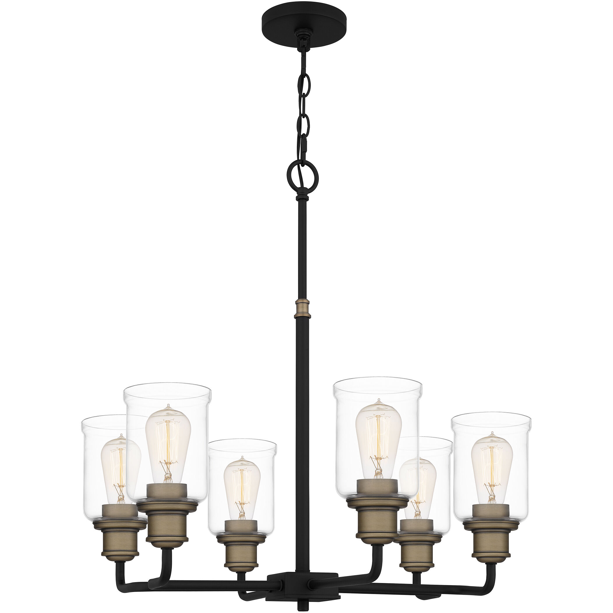 Cox 6 Light 25 inch Matte Black Chandelier Ceiling Light