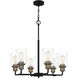 Cox 6 Light 25 inch Matte Black Chandelier Ceiling Light