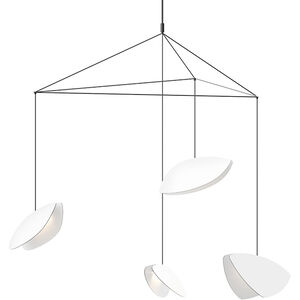 Papillons LED 54 inch Satin Black Pendant Ceiling Light in Satin White