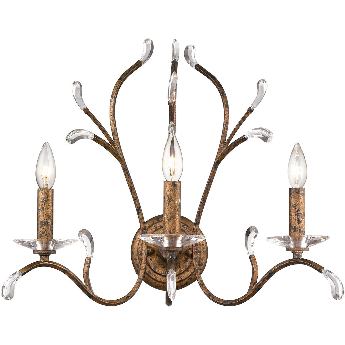 Serafina 3 Light 19.75 inch Hand Applied Venetian Golden Bronze Wall Sconce Wall Light