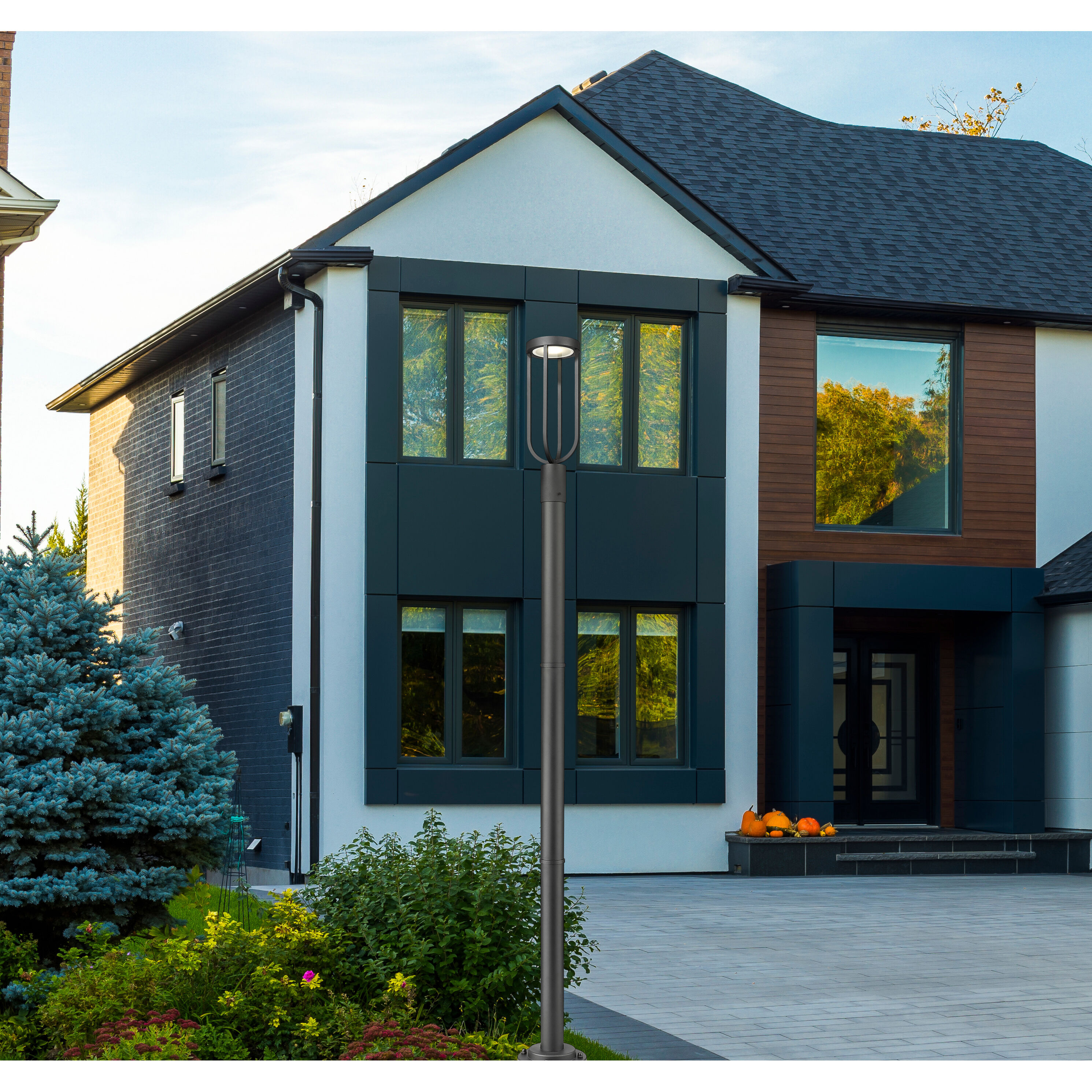 Leland LED 91.75 inch Sand Black Outdoor Post Mounted Fixture