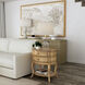 Jarvis Oval 2-Drawer Side Table in Beige