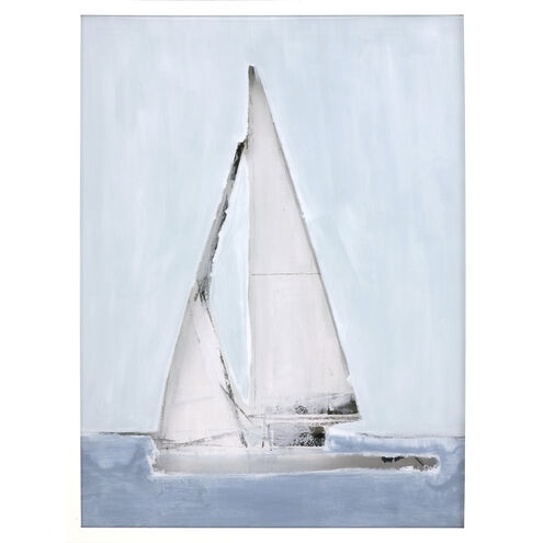 Sailing Blue and White and Turquoise Framed Art