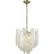 Hush 4 Light 18 inch Aged Brass with White Pendant Ceiling Light