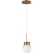 Double Bubble LED 5 inch Aged Brass Pendant Ceiling Light