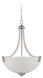 Almeda 3 Light 20.37 inch Satin Nickel Pendant Ceiling Light in Frost White