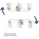 Flight 3 Light 26.25 inch Brushed Nickel Bath Vanity Wall Light, Design Series