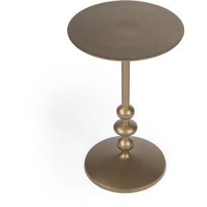 Zora Iron Pedestal Side Table in Bronze