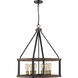 Kirkland 6 Light 25 inch Rustic Mahogany Chandelier Ceiling Light