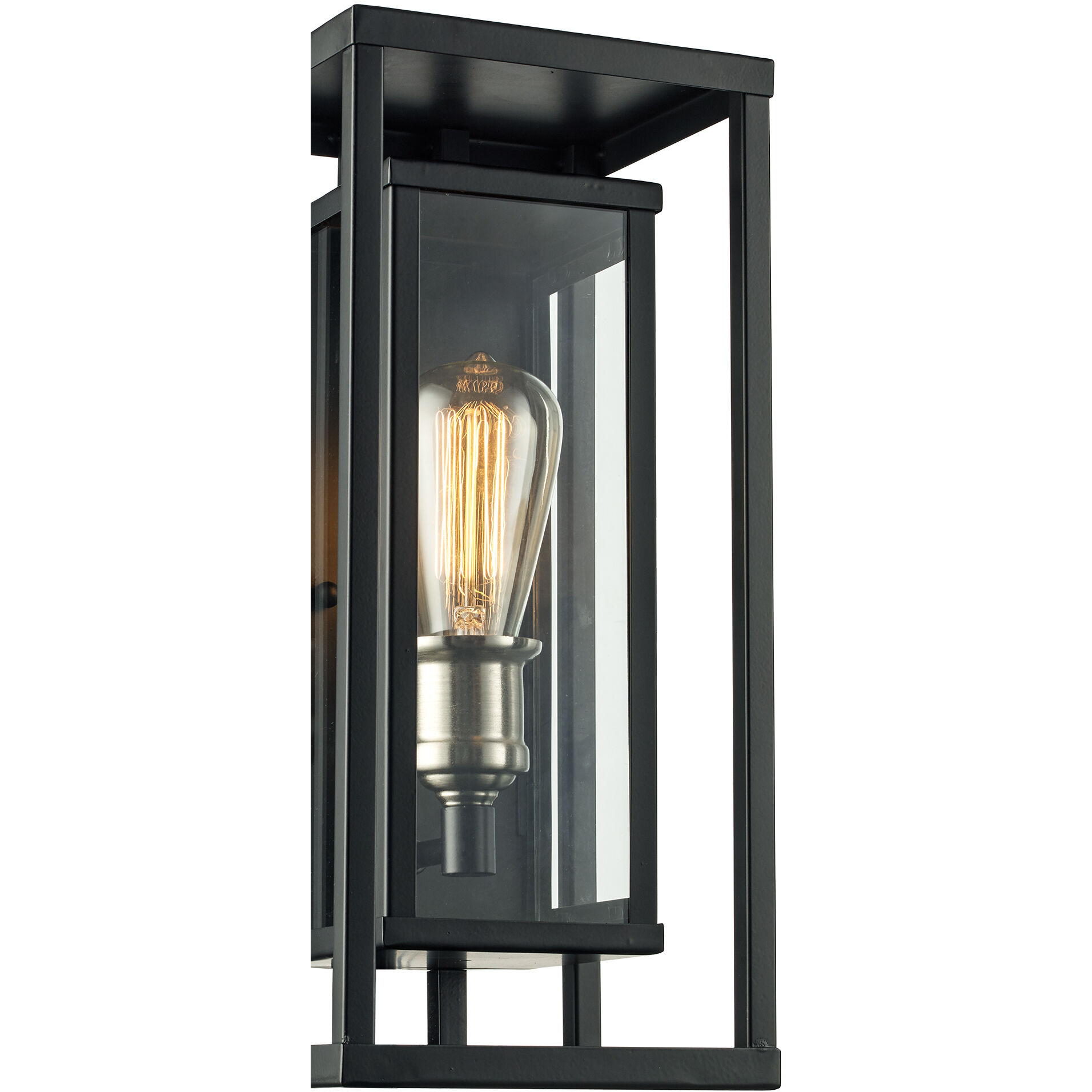 Showcase 1 Light 16 inch Black and Brushed Nickel Outdoor Wall Lantern