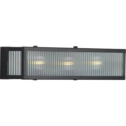 Dwyer 3 Light 22 inch Matte Black Bath Vanity Wall Light