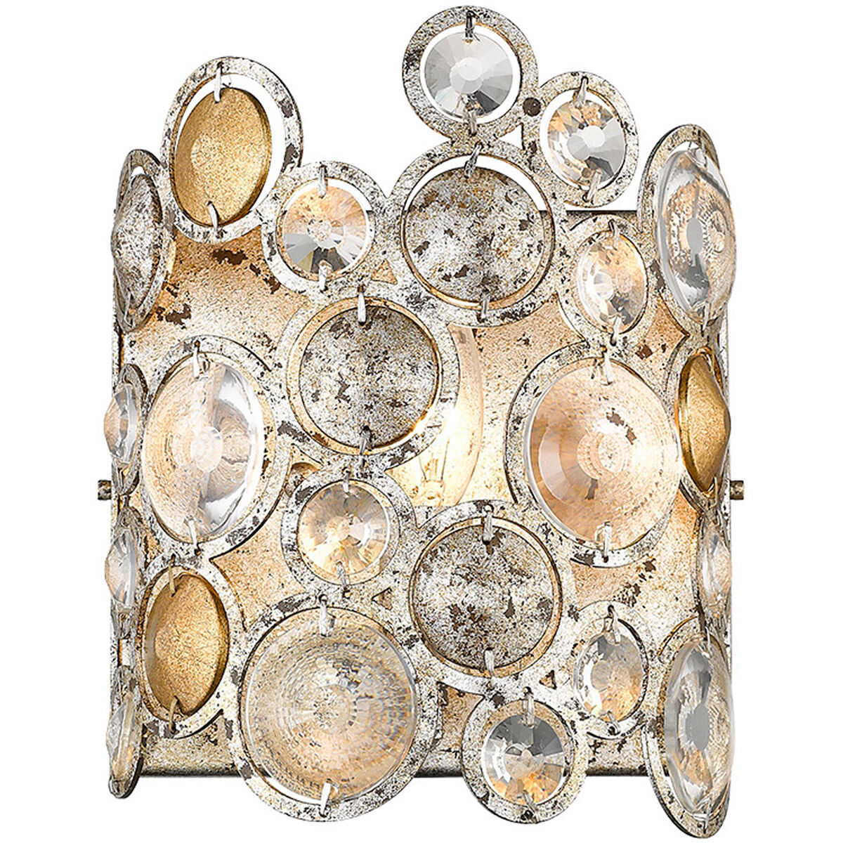 Vitozzi 1 Light 8 inch Antique Silver Leaf Sconce Wall Light