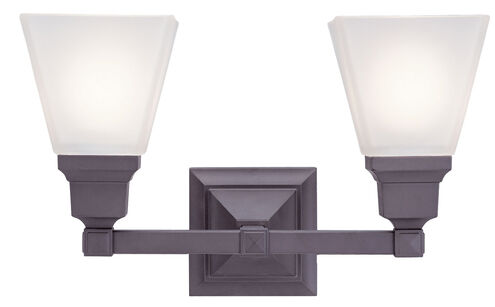 Mission 2 Light 15 inch Bronze Bath Vanity Wall Light