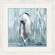 Standing Still Heron Blue and Green and Teal and White Framed Art