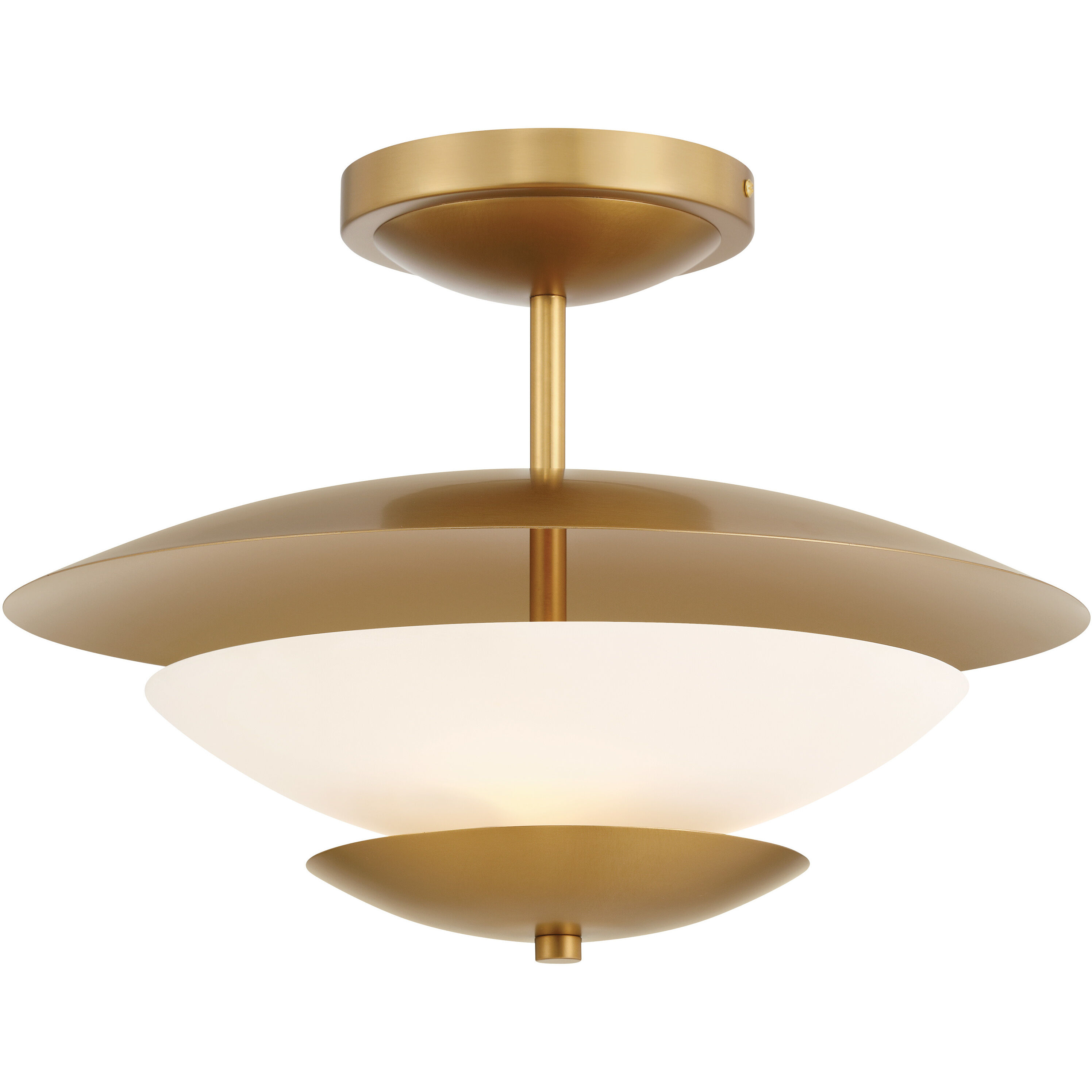 Solara 3 Light 18.25 inch Legacy Brass Semi Flush Ceiling Light