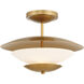 Solara 3 Light 18.25 inch Legacy Brass Semi Flush Ceiling Light
