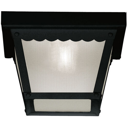 Traditional 1 Light 8 inch Black Outdoor Flush Mount