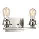 Debut 2 Light 14 inch Brushed Nickel Bath Vanity Wall Light, Design Series