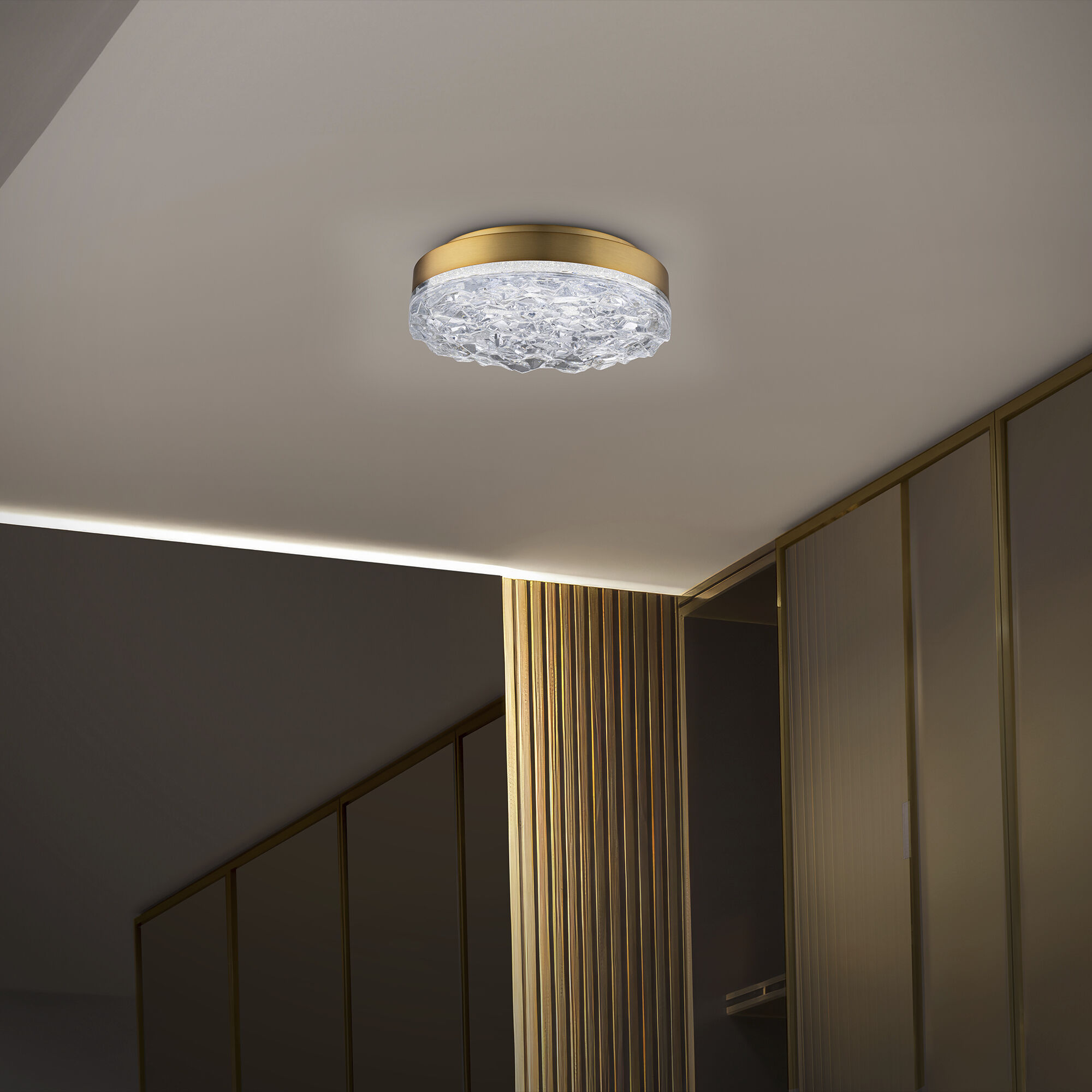 Beyond Bramble LED 11.88 inch Aged Brass Flush Mount Ceiling Light