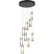 Exos Glass 9 Light 20.5 inch Black Pendant Ceiling Light in Opal, Standard Pipe