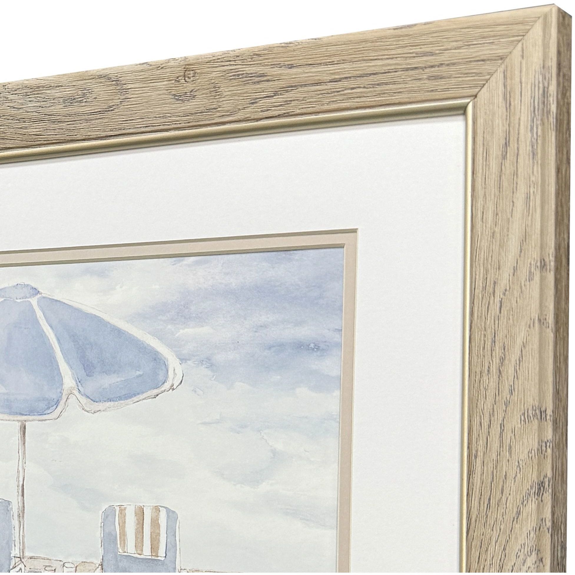 Peaceful Poolside Blue and Beige and White Framed Art, Propac