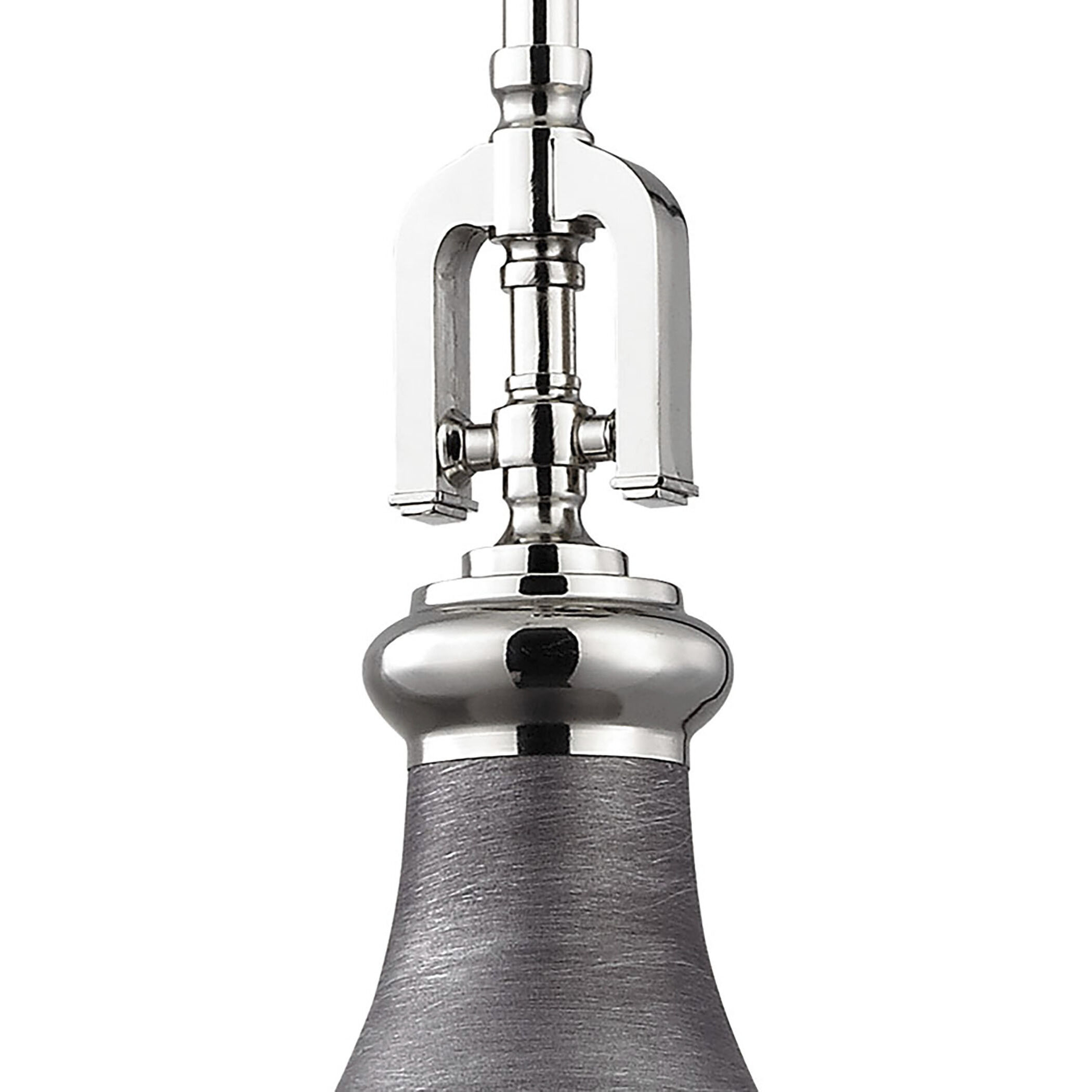 Rutherford 1 Light 9 inch Weathered Zinc with Polished Nickel Mini Pendant Ceiling Light