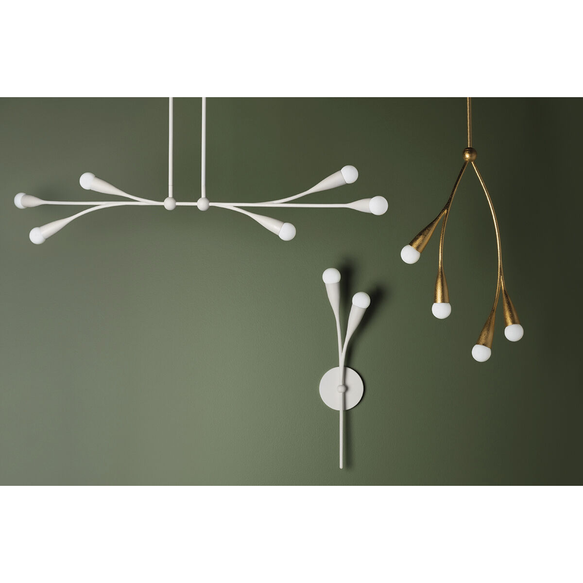 Elsa 6 Light 50 inch Textured White Linear Ceiling Light