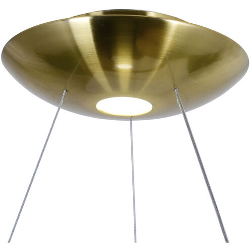 Deux Lunes LED 26 inch Brass and Pearl Black Down Chandelier Ceiling Light
