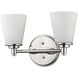 Conti 2 Light 15 inch Polished Nickel Vanity Light Wall Light