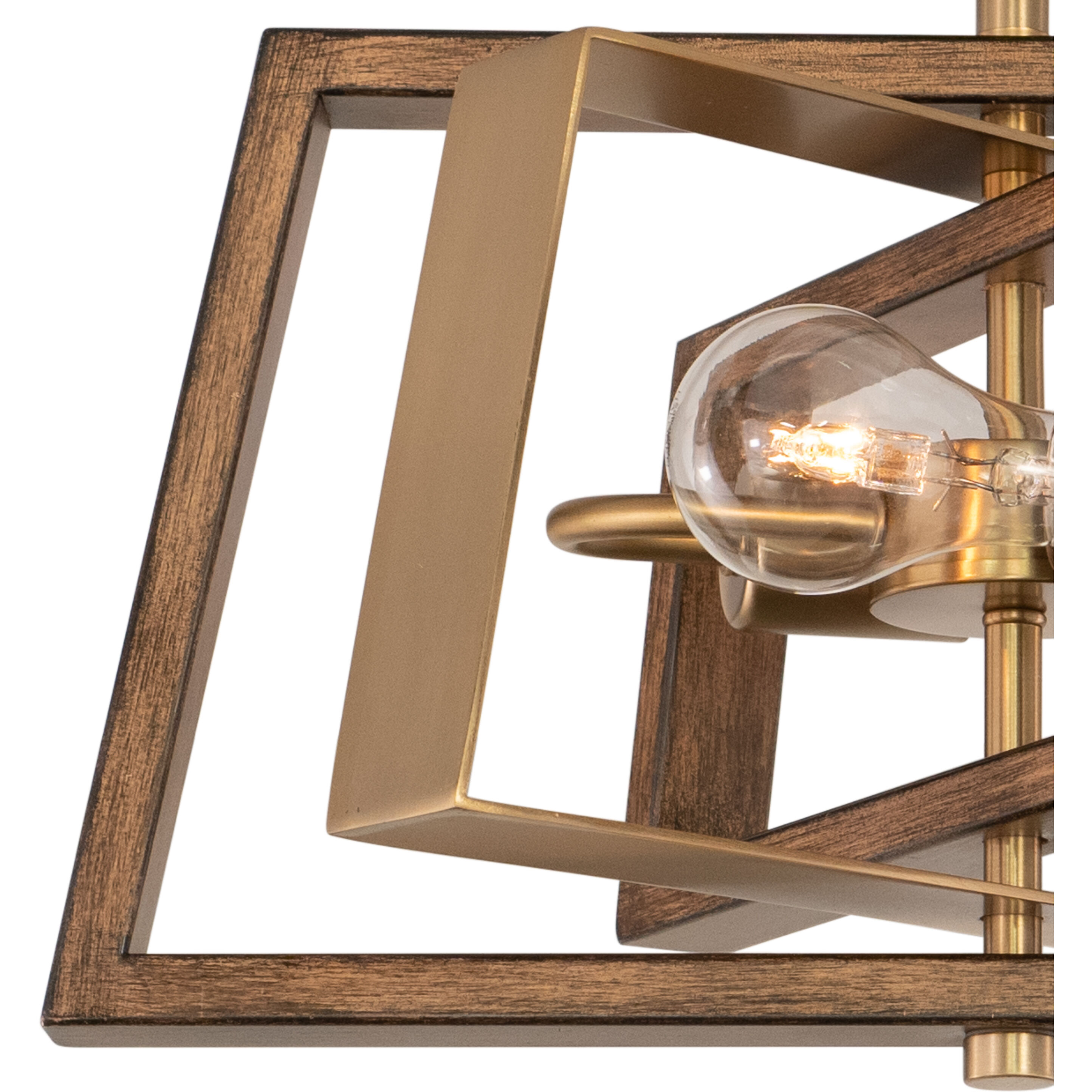 Dunning LED 16 inch Natural Brass and Burnished Chestnut Semi-Flush Mount Ceiling Light