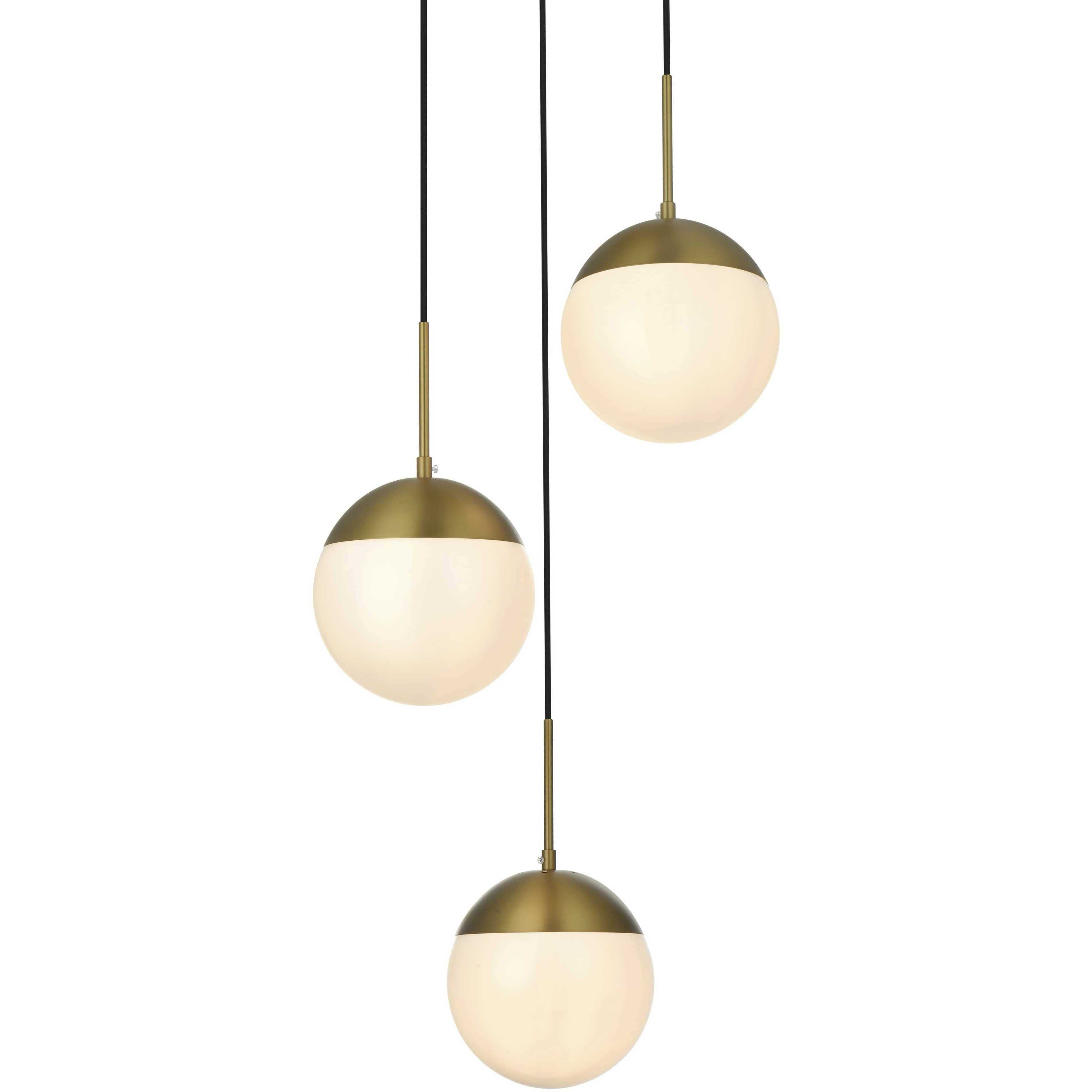 Eclipse 3 Light 18 inch Satin Gold Pendant Ceiling Light
