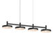 Systema Staccato LED 43 inch Satin Black Linear Pendant Ceiling Light, Pan Shades