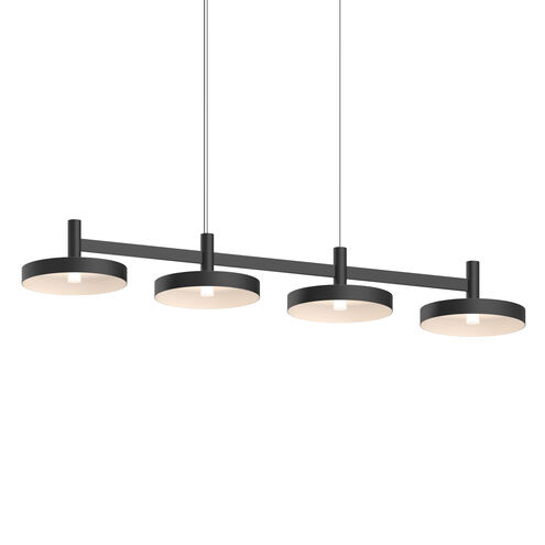 Systema Staccato LED 43 inch Satin Black Linear Pendant Ceiling Light, Pan Shades