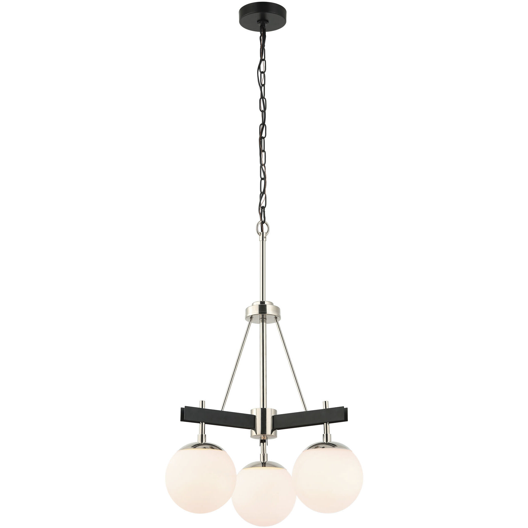 Allie 3 Light 18 inch Black/Polished Nickel Chandelier Ceiling Light