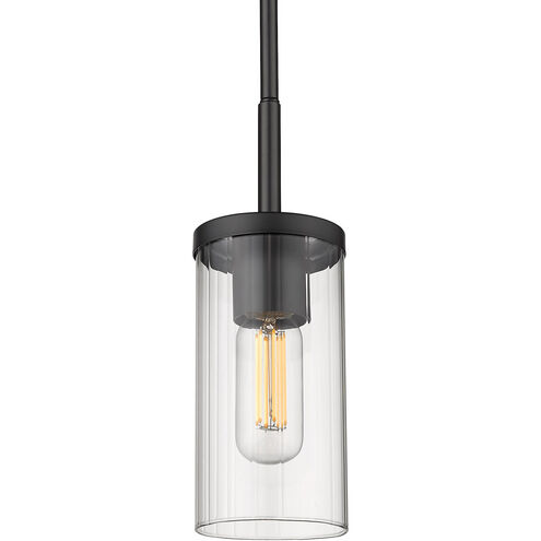 Winslett 1 Light 5 inch Matte Black Mini Pendant Ceiling Light, Damp