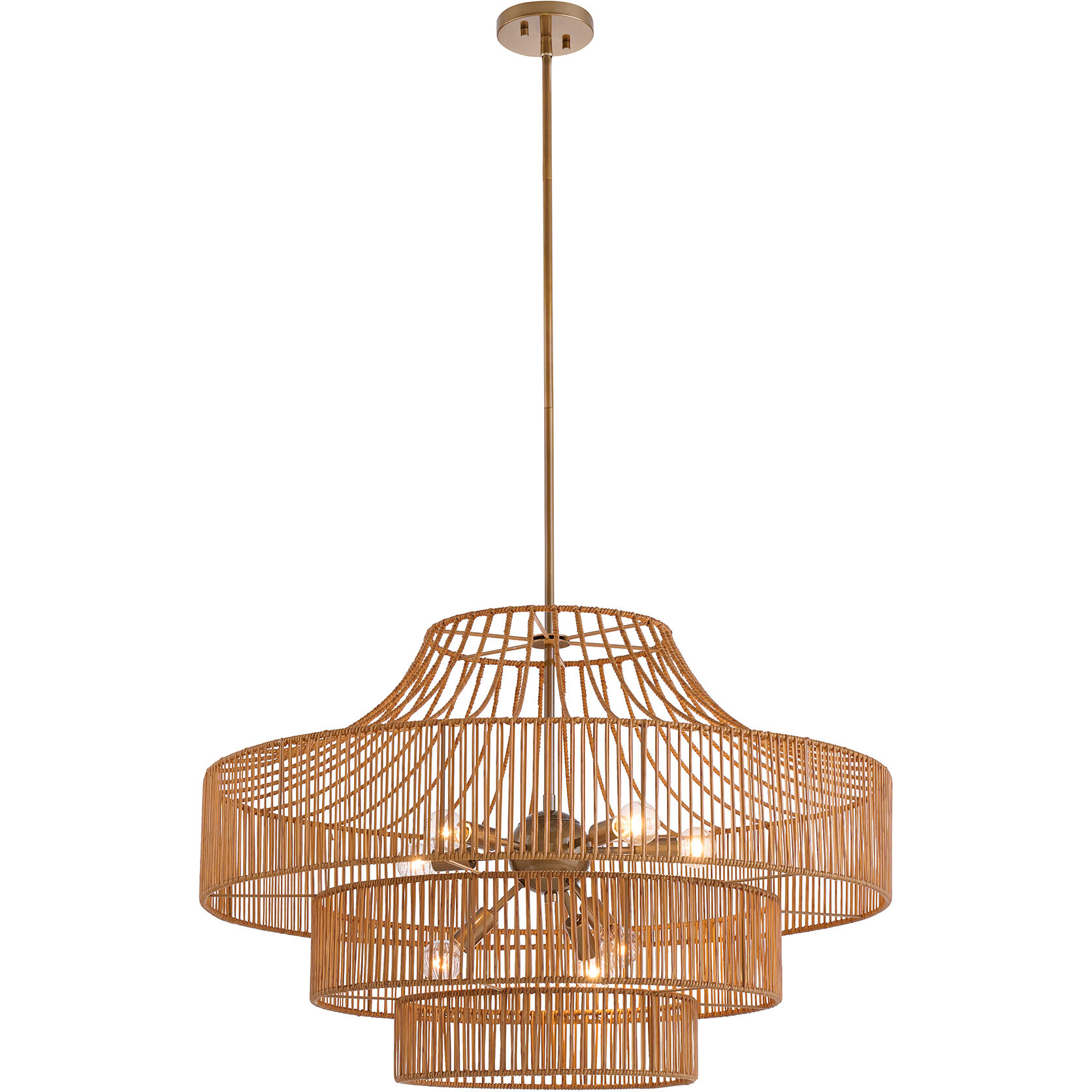 Medlock 8 Light 32 inch Burnished Brass Outdoor Chandelier