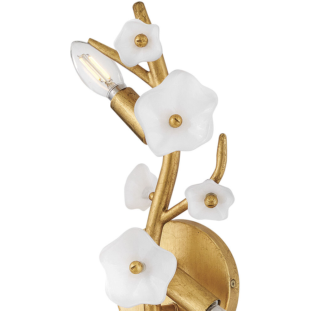 Azalea 3 Light 8 inch Distressed Brass Sconce Wall Light