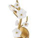 Azalea 3 Light 8 inch Distressed Brass Sconce Wall Light