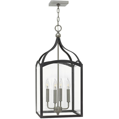 Clarendon 4 Light 12 inch Aged Zinc with Antique Nickel Indoor Foyer Light Ceiling Light