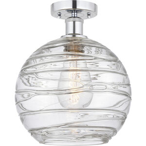 Edison Athens Deco Swirl 1 Light 10 inch Polished Chrome Semi-Flush Mount Ceiling Light