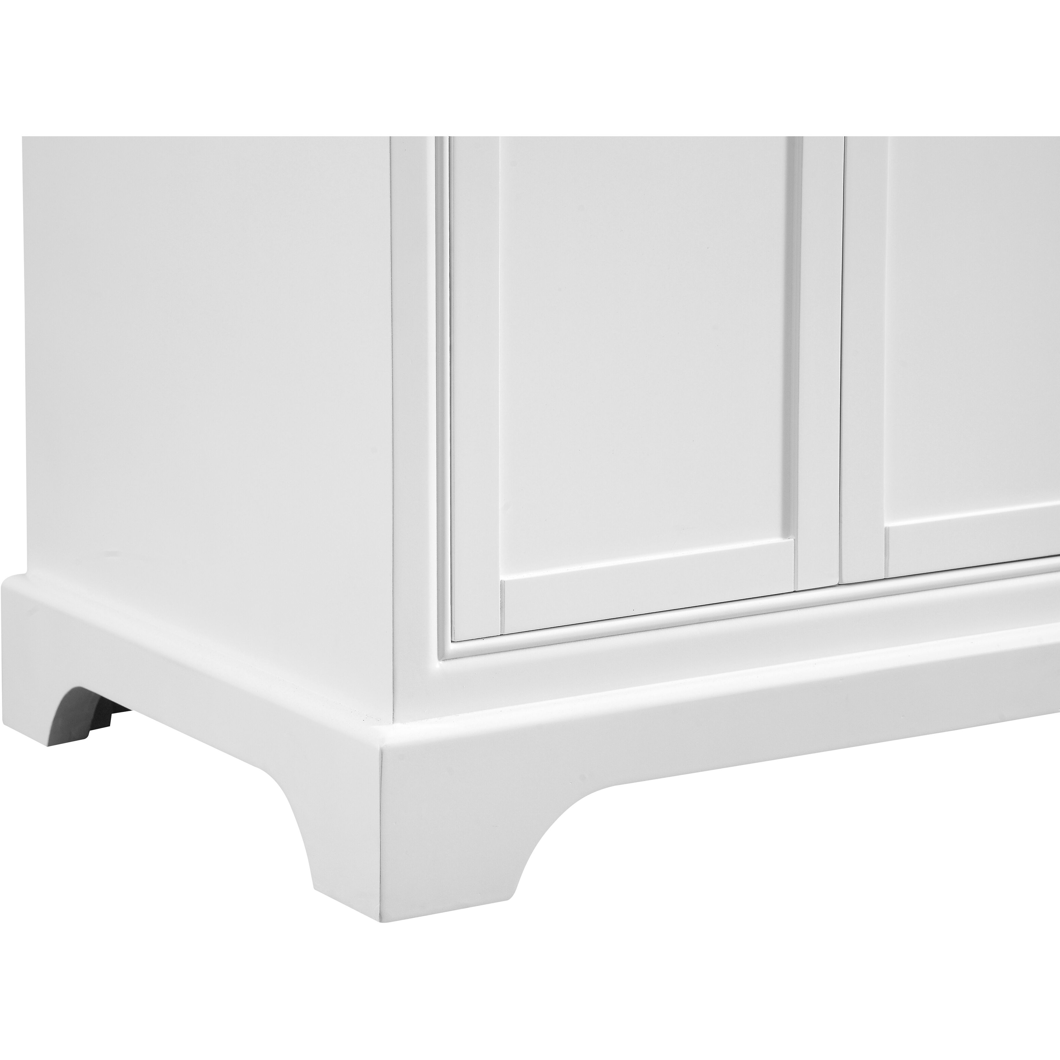 Americana 60 X 35 inch White with Carrara White Marble Vanity Set