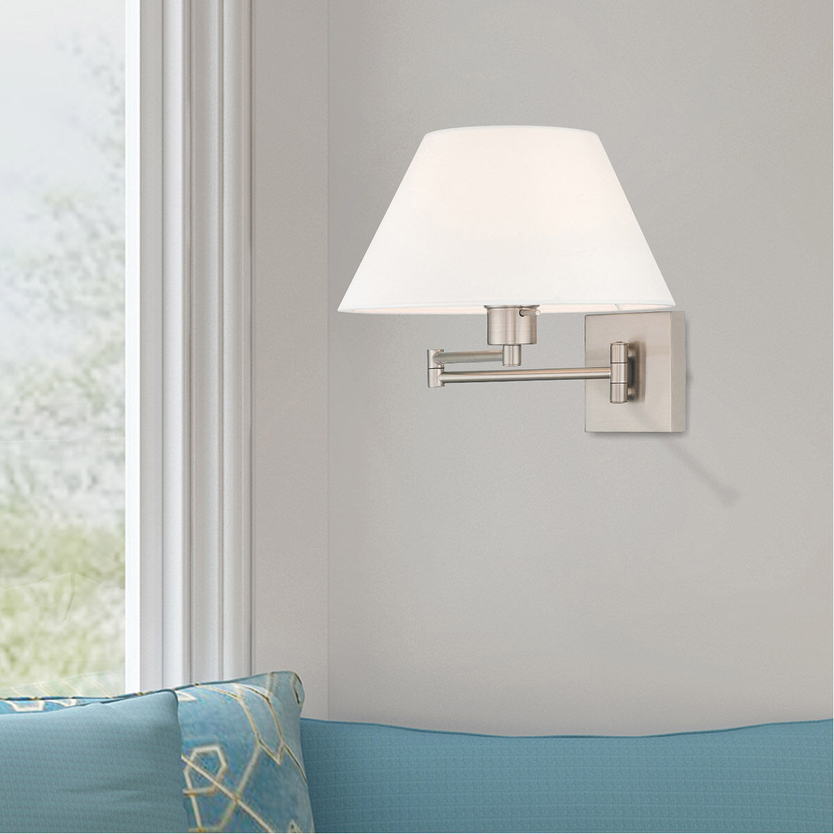 Allison 25 inch 100.00 watt Brushed Nickel Swing Arm Wall Lamp Wall Light