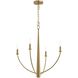 Jheni 4 Light 24 inch Brushed Gold Chandelier Ceiling Light