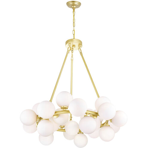 Arya LED 26 inch Satin Gold Chandelier Ceiling Light