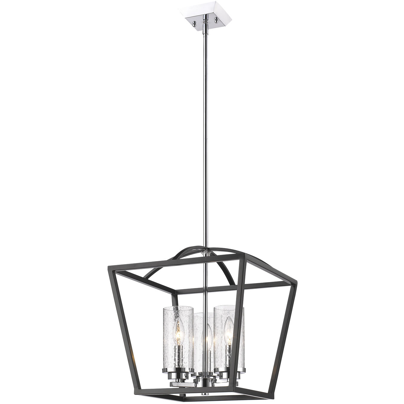 Mercer Pendant Ceiling Light in Matte Black/Chrome