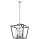 Mercer Pendant Ceiling Light in Matte Black/Chrome