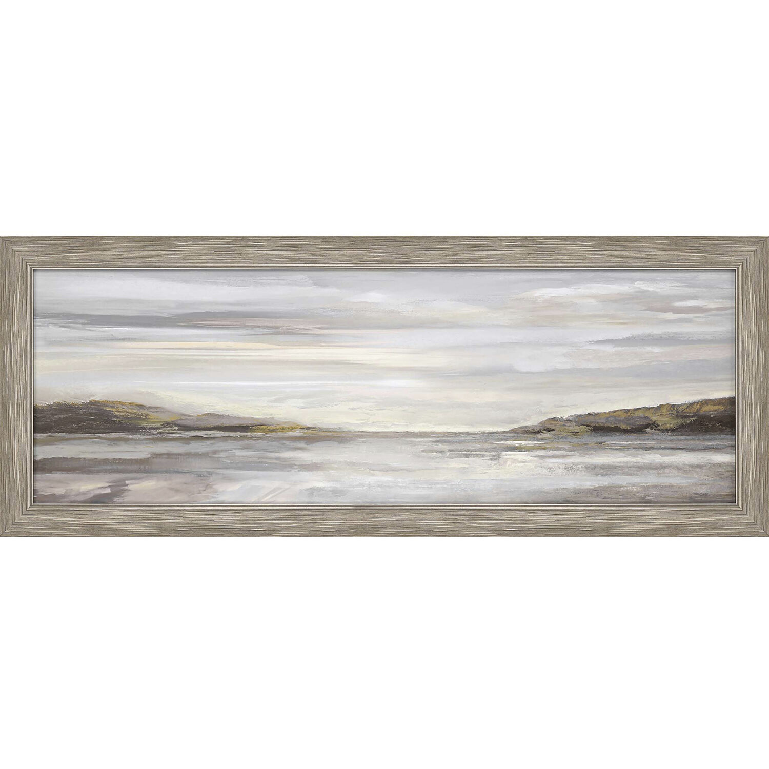 Waterside Gray and Beige and Black and Neutral Framed Art