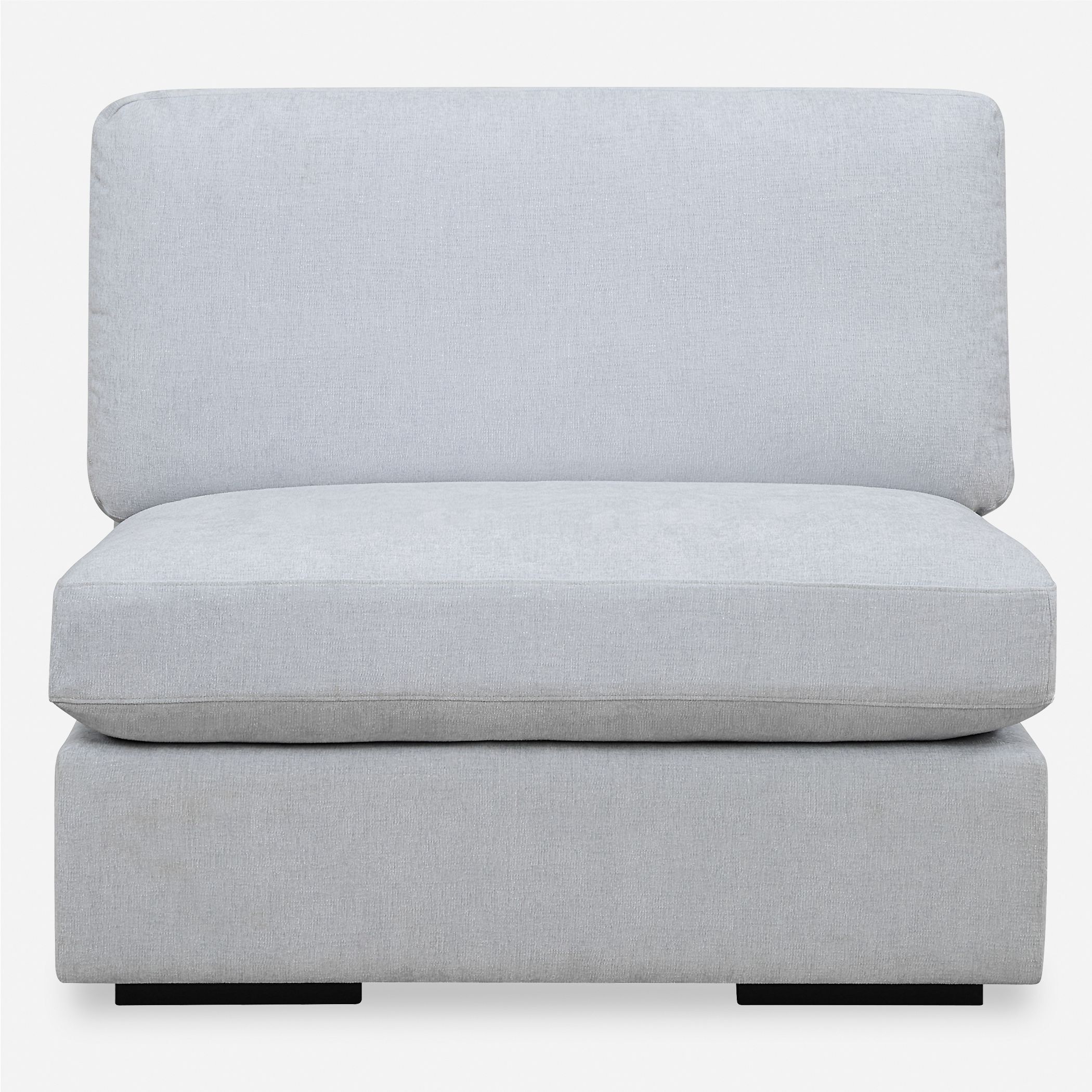 Refuge Light Cloud Blue Polyester Sofa, Armless